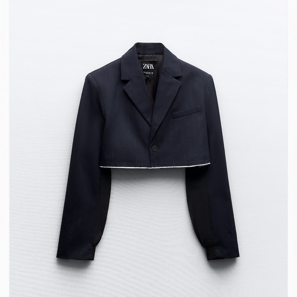 ZARA striped crop bomber blazer - Picture 5 of 15
